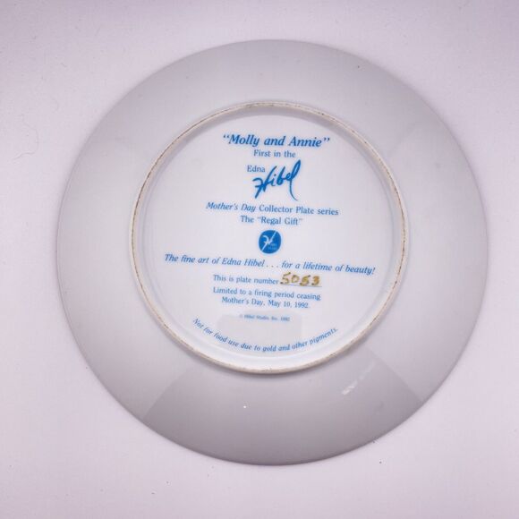 Edna Hibel mothers day plate Molly and Annie - Picture 2 of 2